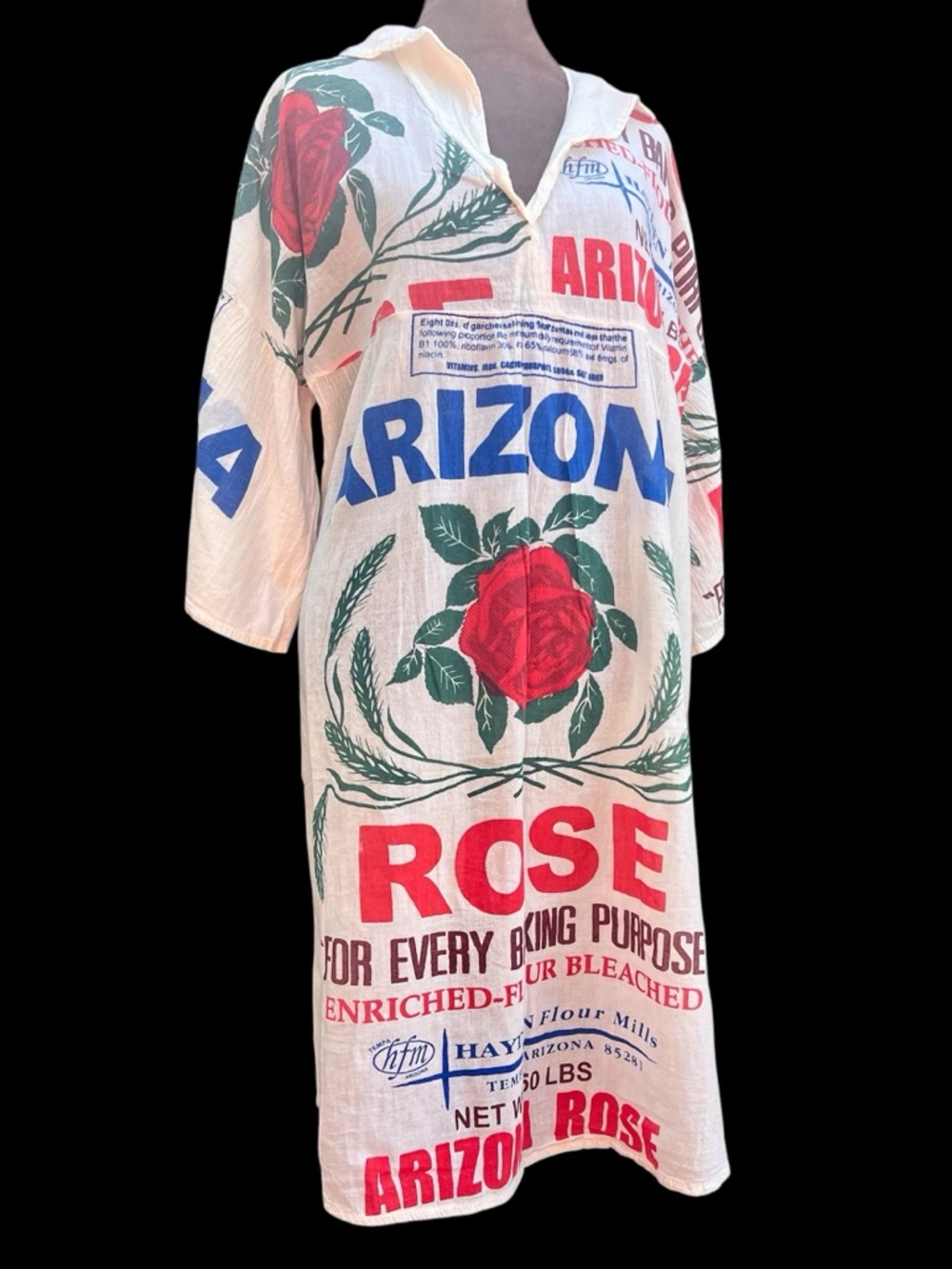 Vintage Sack Rose Print Cotton Dress NWOT - Picture 11 of 11